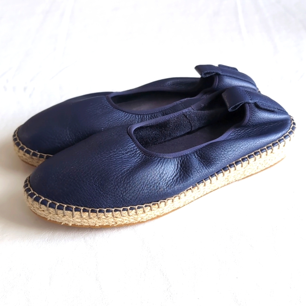 Cole Haan Pinch Maine Classic Espadrille Navy Leather Loafers Women's Si…